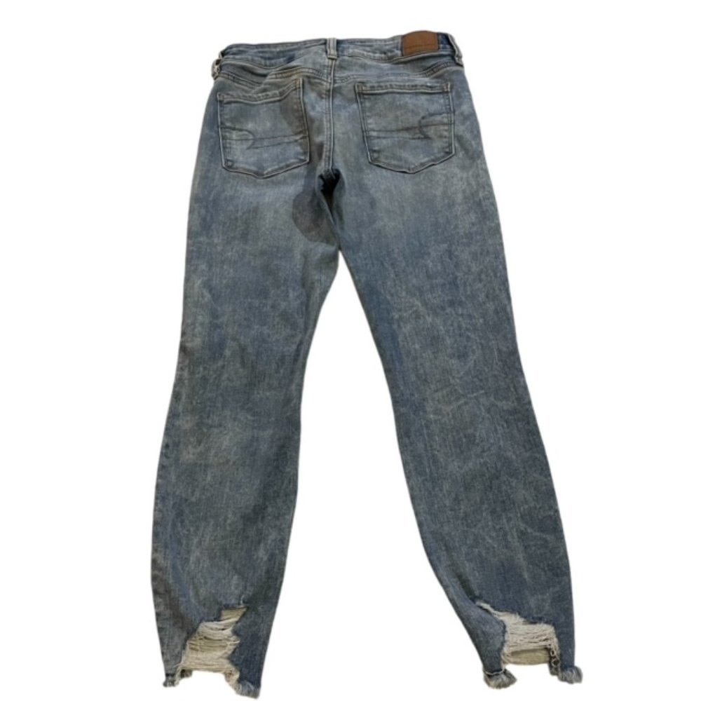 AMERICAN EAGLE NE(X)T LEVEL STRETCH JEGGING CROP - PATCHED HOLES 8 REGULAR